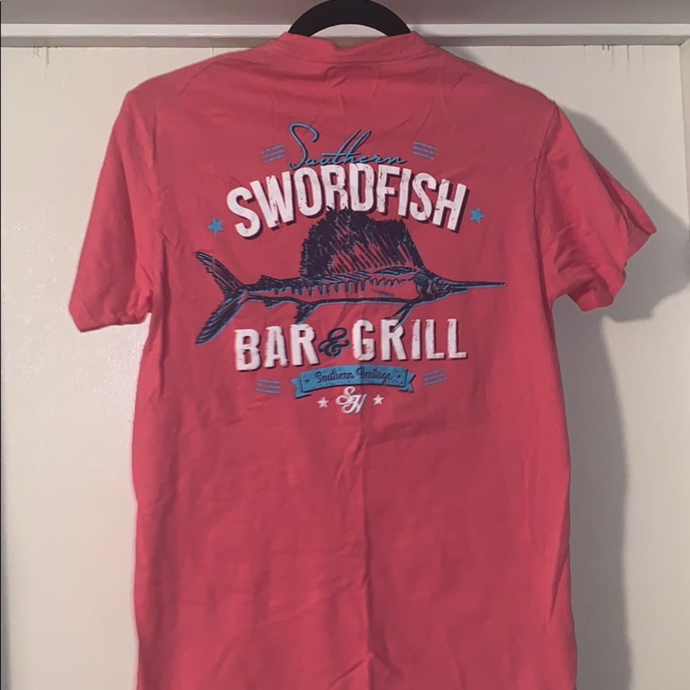 Southern heritage pink pocket tee
